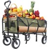 RISOKEYS Collapsible Foldable Beach Wagon Cart with 3pcs Waterproof Liner Bags & Strapping System, 360lbs Capacity,360° All-Terrain Wheels - 2 of 4