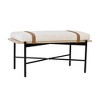 Nathan James Thatcher Boucle Wood and Metal Removable Cushion Bench: Curved Edge, Vegan Leather Straps, Zipper Design, Easy Clean - 2 of 4