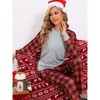 cheibear Christmas Family Check Print Long Sleeve Top and Pants Pajama Set Red&Black - 3 of 4