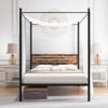 Infans Full Size Canopy Bed Frame 4-Poster Platform Bed Frame w/ Industrial Headboard - 3 of 4