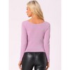 Allegra K Women's Off the Shoulder Long Sleeve Pullover Casual Shirts - 4 of 4