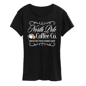 Women's - Instant Message - North Pole Coffee Co Short Sleeve Graphic T-Shirt - 1 of 4