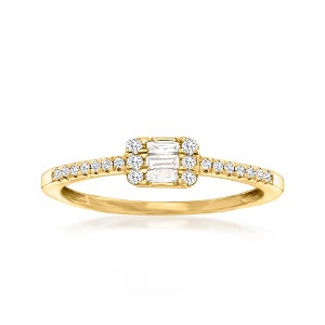 Ross-Simons 0.20 ct. t.w. Diamond Rectangular Cluster Ring in 10kt Yellow Gold - 1 of 4