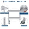 Stainless Steel Prep Table with Rounded-Corner, Adjustable Undershelf and 4 Caster Wheels, Commercial Heavy Duty Table with Adjustable Under Shelf - 3 of 4