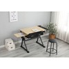SKRAN Height Adjustable Drawing Drafting Table, 0-75° Tilted Tabletop Art Table with 2 Drawers & Stool for Home Office School - 4 of 4