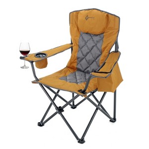 Arrowhead Outdoor Portable Folding Camping Quad Chair w/ 6-Can Cooler, Heavy-Duty Carrying Bag, Supports up to 450lbs (Workwear Tan) - 1 of 4