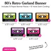 Big Dot of Happiness 80's Retro Garland Banner, Totally 1980s Party Decorations Banner, 30 Feet of Cord, 15 Double-Sided Paper Cassette Tapes - 4 of 4