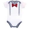 Hudson Baby Infant Boy Cotton Bodysuits 3pk, Little Mister Handsome - 4 of 4