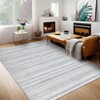 Fulvari Runner Rug,Modern Stripe Hallway Machine Washable Non-Slip Indoor Area Carpet for Living Room,grey,9'x12' - 3 of 4