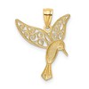 Black Bow Jewelry 14k Yellow Gold & White Rhodium Filigree Hummingbird Pendant, 16mm - 3 of 4