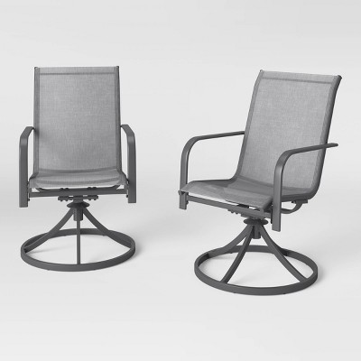 Black swivel deals patio chairs