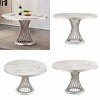 PAGED 46.85" Dining Table, Round Kitchen Table with Faux Marble Tabletop and Stainless Steel Base, Coffee Table for Kitchen Dining - 4 of 4