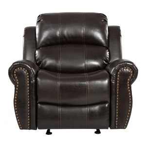 43.25" Wide Faux Leather Manual Glider Recliner Chair, Oversized Reclining Lounge Chair for Living Room, Home Theater, or Study - 1 of 4