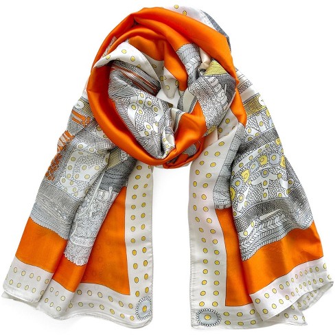 Wrapables Silk Like Satin Polyester Large Scarf Wrap Saddle Orange Target