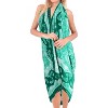 LA LEELA Women's Cover up Sarong Wrap Swimwear Wraps Holiday Beachwear Swimsuit Pareos One Size Green, Abstract - 2 of 4