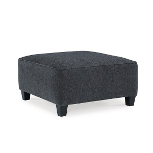 Signature Design by Ashley Contemporary Abinger Oversized Accent Ottoman Chenille Smoke - 1 of 4