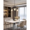 YANSUN Modern 3-Light Pendant Chandelier with Clear Glass Shades in Rustic Black, Ideal for Dining Room or Kitchen - 2 of 4
