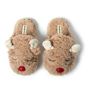Dearfoams Kid's Holiday Christmas Reindeer Scuff Slipper - 1 of 4