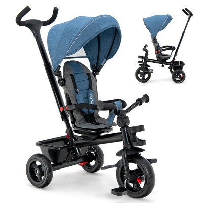 Image of Costway 4-in-1 Baby Tricycle Toddler Trike w/ Convertible Seat Blue