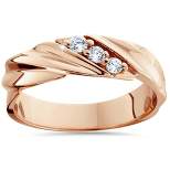 Pompeii3 1/10ct Diamond 14K Rose Gold Mens Wedding Ring