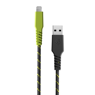 Skullcandy Line+ USB-A to Lightning Braided Charging Cable - Chill Grey/Yellow