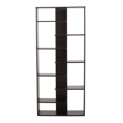 71" Sparks Modern Geometric High Shelf Bookcase Dark Gray - Christopher Knight Home