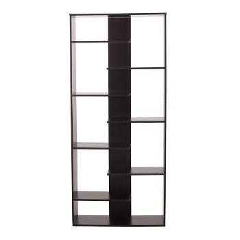 71" Sparks Modern Geometric High Shelf Bookcase Dark Gray - Christopher Knight Home