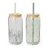 Zak Designs 2pc 20 fl oz Glass Hadley Tumblers with Lid and Straw - 2 of 4
