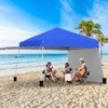 Tangkula 14 X 9.2 FT Pop up Canopy Tent w/ 2 Convertible Sidewalls to Awning & Stakes - 2 of 4