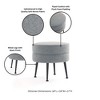 Sapphtopaz 18.11" Modern Round Ottoman Small Upholstered Accent Stool with Metal Legs Versatile Footstool for Living Room, Entryway - 2 of 4