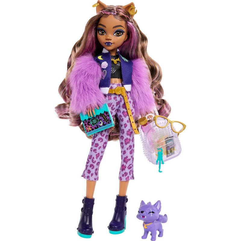 Monster High Clawdeen Wolf Fashion Doll with Pet Dog Crescent and Accessories, 1 of 7