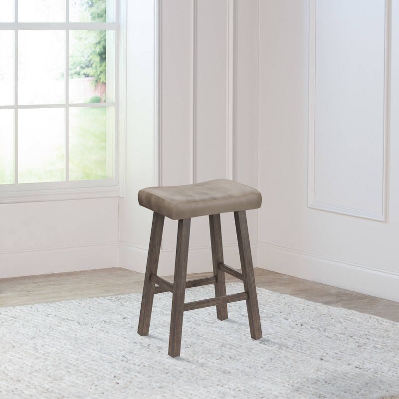 26&#34; Saddle Wood Backless Counter Height Barstool Rustic Gray - Hillsdale Furniture, 3 of 13