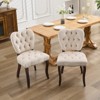 TIRAMISUBEST Vintage French Tufted Dining Chairs Set of 2, Upholstered Kitchen Accent Chairs with Curved Back & Legs - 2 of 4