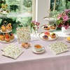Blue Panda BLUE PANDA 100 Pack White & Gold Disposable Floral Paper Napkins, 6.5x6.5”, Napkins for Wedding, Birthday, Anniversary - 2 of 4