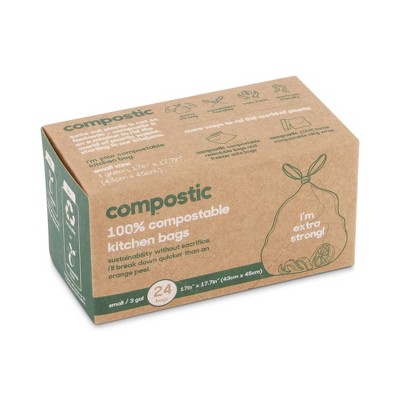 Compostic 100% Compostable Trash Bags - 3gal/24ct
