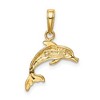 Black Bow Jewelry 14k Yellow Gold 17mm Swimming Dolphin Pendant - 3 of 4