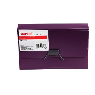 Staples Plastic Coupon Organizer 13-Pocket Assorted Colors (51828) 2757021