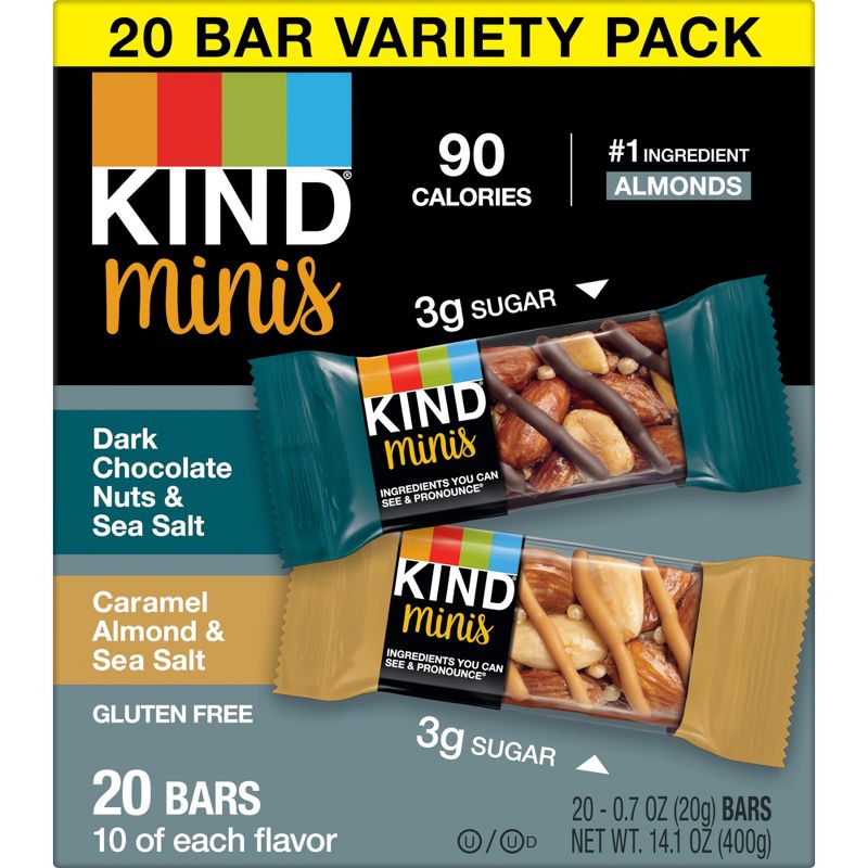 KIND Minis Dark Chocolate &#38; Caramel Almond - 14oz/20ct, 3 of 17