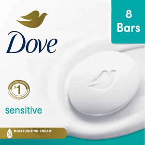 Dove Beauty Sensitive Skin Moisturizing Fragrance-Free Beauty Bar Soap - 8pk/3.75oz each - 1 of 4