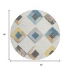 Ivory Gold And Gray Geometric Washable Indoor Outdoor Area Rug - 3 of 4