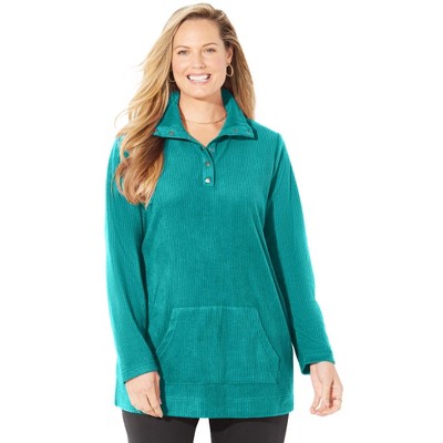 Catherines Women's Plus Size Brushed Rib Cozy Top