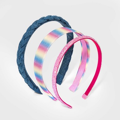 Girls' 3pk Glitter and Rainbow Headband - Cat & Jack™