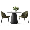 Small Dining Table Set for 2, Modern Round Pedestal Table and Upholstered Chairs with Metal Legs for Kitchen Nook or Dining Room-Tanpinhause - 4 of 4