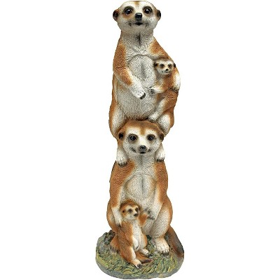 Hand-Painted Resin Meerkat Family Garden Statue