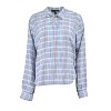 Erika Women's Madison Drawcord Crinkle Cotton Top | Fog Blue Plaid - 4 of 4