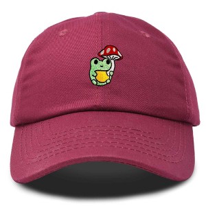 Dalix Mushroom Frog Unicorn Embroidered Cotton Dad Hat Baseball Cap Adjustable Mens Womens - 1 of 4