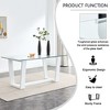 CENGHU Modern Minimalist Glass Rectangular Dining Table for 6-8, Tea Table, Coffee Table with MDF Trapezoid Bracket for Dining Room, Meeting Room - 4 of 4