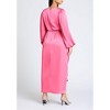 ELOQUII Women's Plus Size Satin Puff Sleeve Pleated Dress - 3 of 3