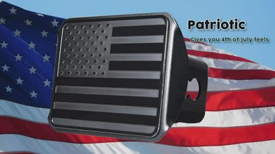 Zone Tech Tactical Usa American Flag Hitch Cover -stainless Steel