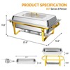 ROVSUN 9QT Chafing Dishes for Buffet, Stainless Steel Chafing Dish Buffet Set with Glass Window [Elegant Gold and Silver Colors] for Party Wedding - 4 of 4